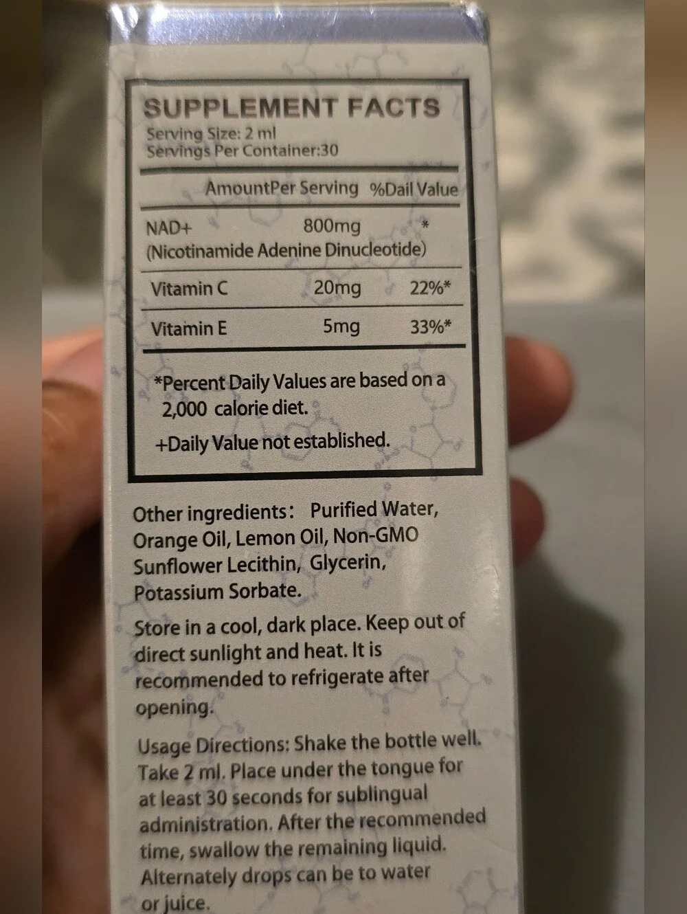 SunShines Liposomal NAD+ Drops - White with Blue Accents